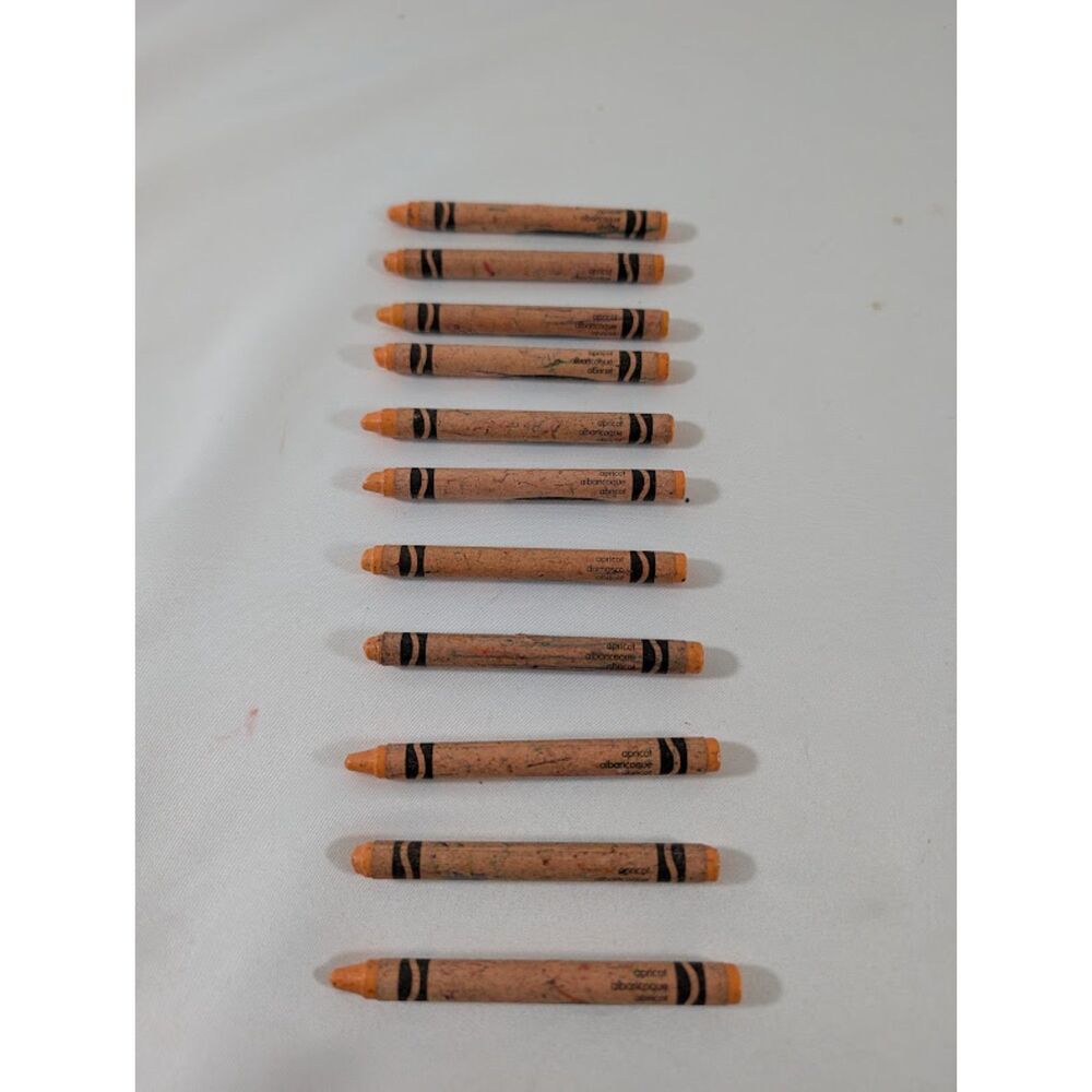 Vintage Crayola Apricot Crayons Lot of 11 Retired Disc Color Binney Smith